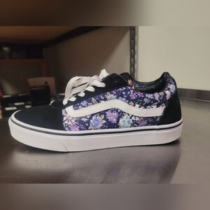 Size 10 Purple Flower Old School Vans